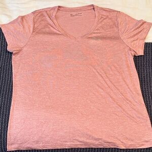 Under Armour Women's Heathered Pink V-Neck Tee